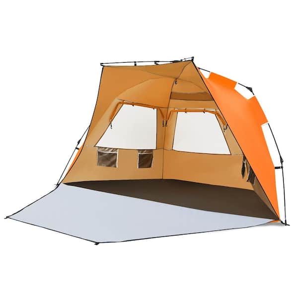 Costway 3-4 Person Easy Pop Up Beach Tent UPF 50Plus Portable Sun See ...