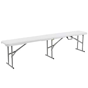 6 ft. 550 lbs. Plastic Outdoor Ottoman Portable Folding Picnic Bench Limited for Dining