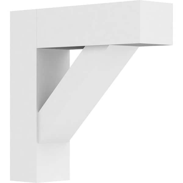 Ekena Millwork Standard Traditional 5 in. W x 20 in. H x 20 in. D Signature Urethane Polyurethane Bracket With Block Ends