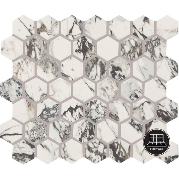 Lamora Capri 12 in. x 10 in. Glazed Ceramic Hexagon Mosaic Tile (0.81 sq. ft./each)