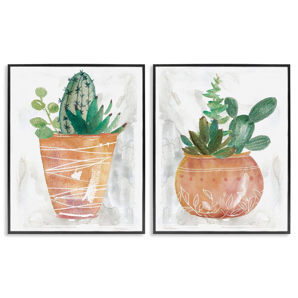 Boho Cacti & Succulents by Carol Robinson 2 Pieces Black Framed Nature Giclee Art Print 14 in. x 11 in. price history on PriceWatchPro