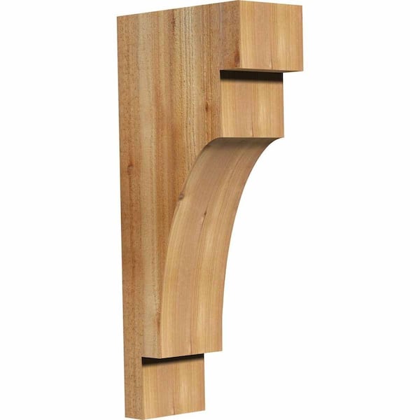 Ekena Millwork 6 in. x 12 in. x 28 in. Western Red Cedar Mediterranean Rough Sawn Corbel