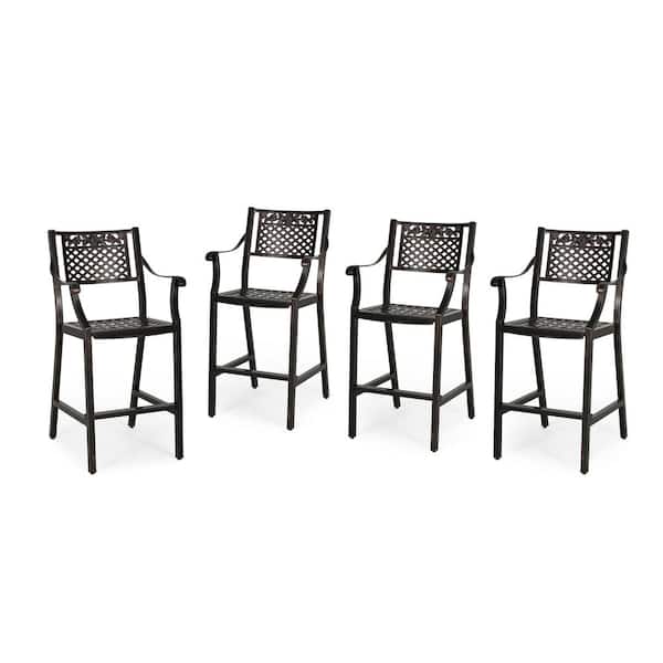 Tahoe Stackable Aluminum Patio Outdoor Bar Stool (4-Pack)