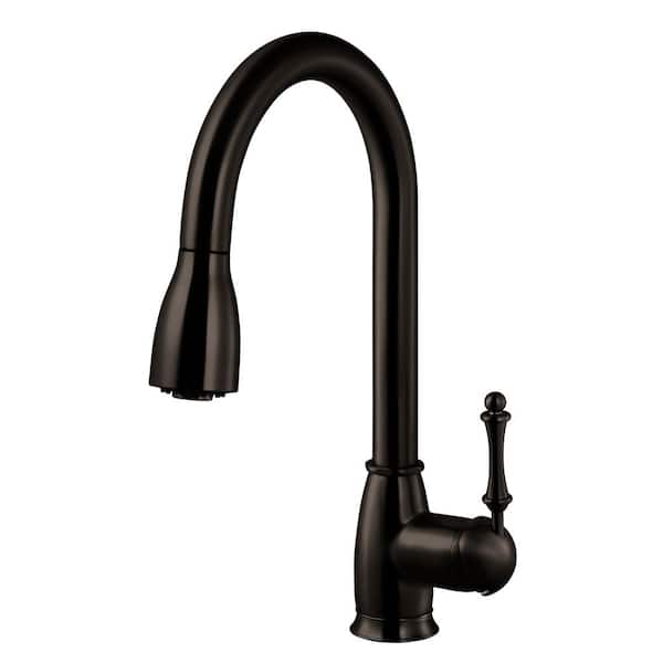 HOUZER Camden Single-Handle Pull Down Sprayer Kitchen Faucet with CeraDox Technology in Oil Rubbed Bronze