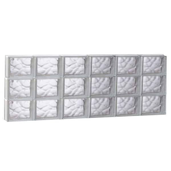 Clearly Secure 46.5 in. x 17.25 in. x 3.125 in. Frameless Wave Pattern Non-Vented Glass Block Window