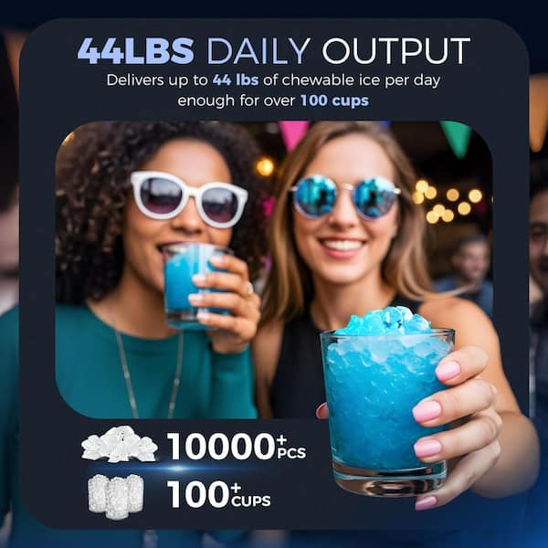 SIMZLIFE 9.6 in. 45lb/24H Nugget Ice Countertop Portable Ice Maker