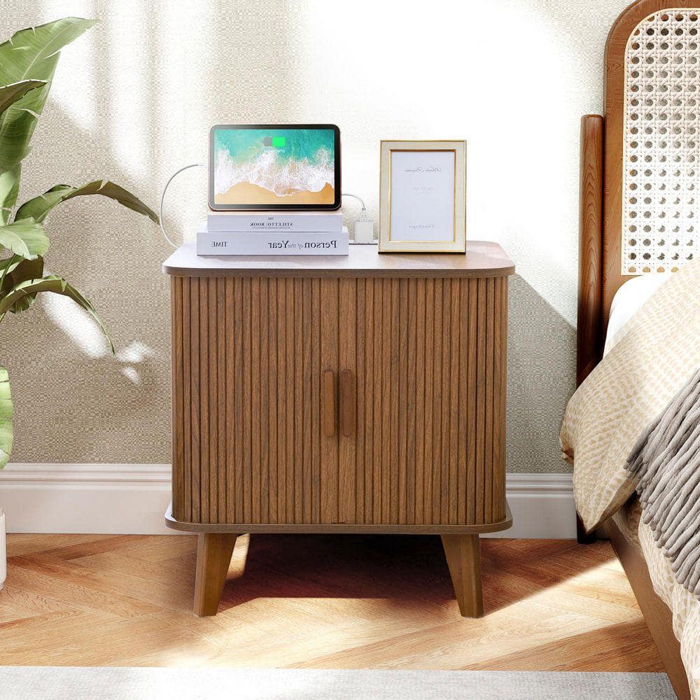 ATHMILE Walnut 26.62 in. 