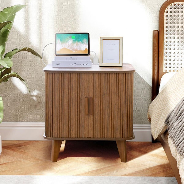 ATHMILE Walnut 26.62 in. 