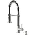 VIGO Edison Single-Handle Pull-Down Sprayer Kitchen Faucet with Deck