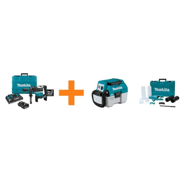 Makita 18V X2 LXT 36V 1-9/16 in. Brushless AVT Rotary Hammer Kit w/bonus 18V LXT 2 Gal. HEPA Vacuum and Dust Extraction Attach