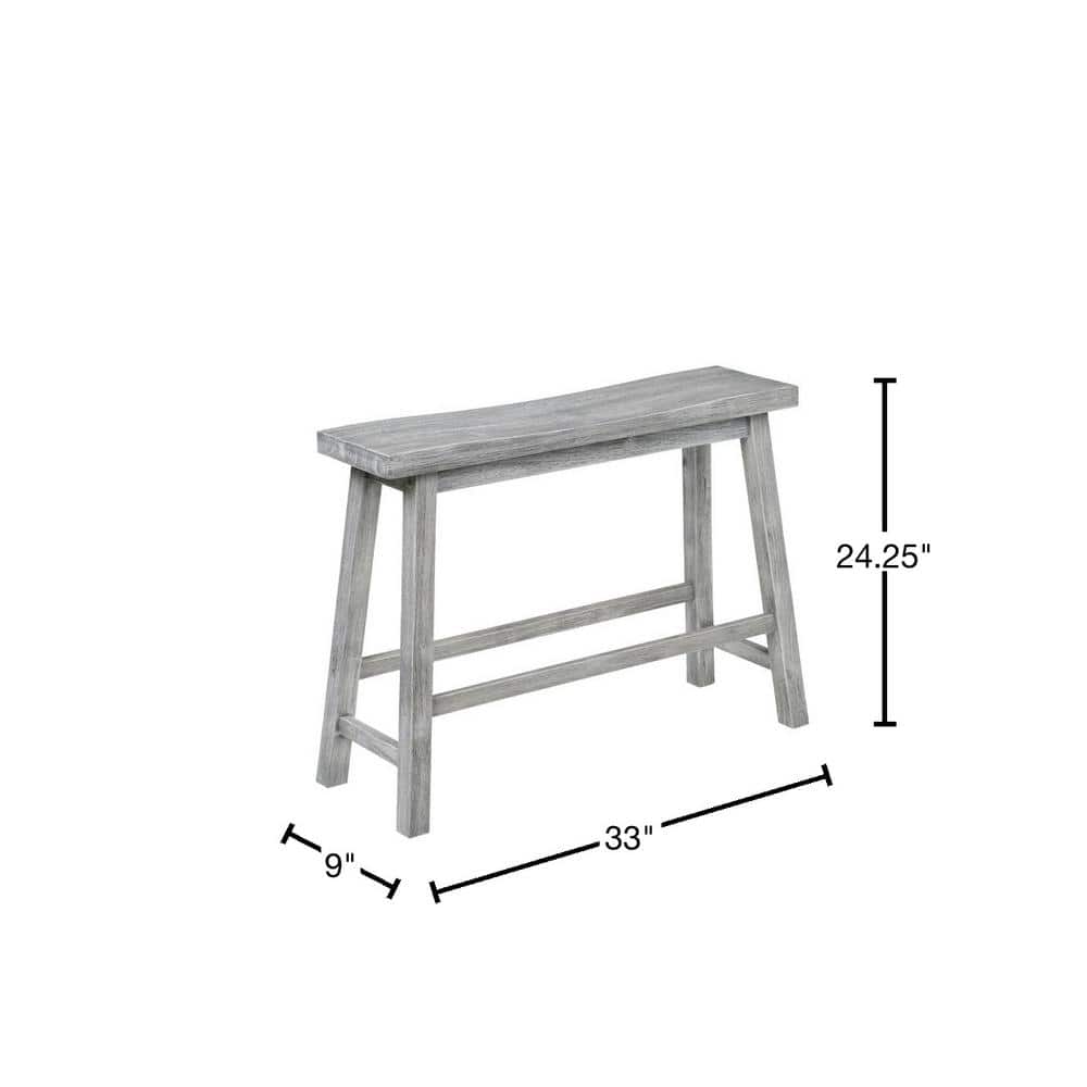 Sonoma 36" Storm Gray Wire-Brush Eco-Friendly Rubberwood Bench