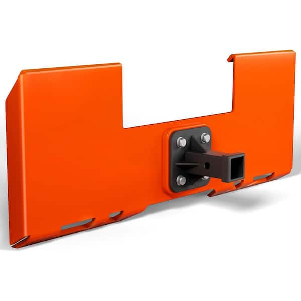 3/8" Skid Steer Mount Plate with 2" Removable Trailer Hitch Receiver, Thick Skid Steer Plate Attachment