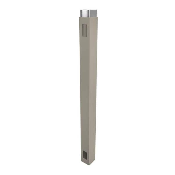 Weatherables 5 in. x 5 in. x 8 ft. Khaki Vinyl Fence Gate End Post
