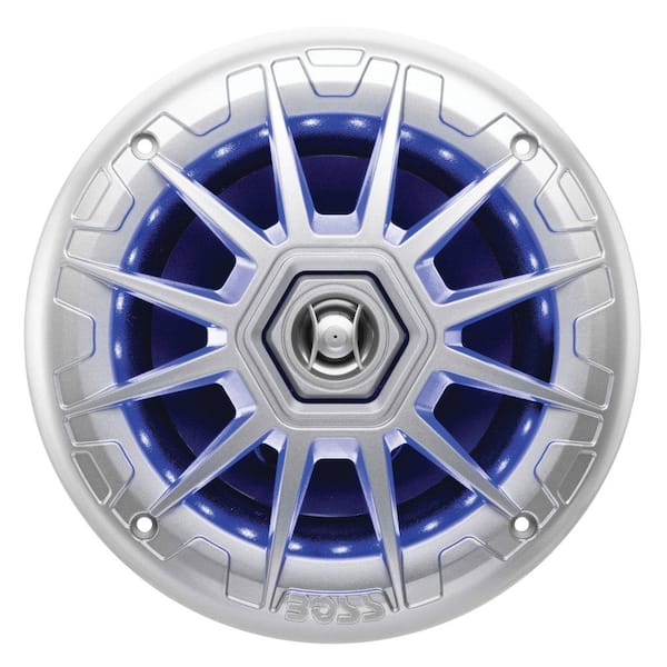 Boss Audio Systems 2-Way 200W Marine Full Range LED Speakers - 6.5 in., Silver Pair