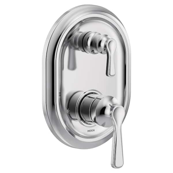 MOEN Traditional M-CORE 3-Series 2-Handle Shower Trim Kit with Integrated Transfer Valve in Chrome (Valve Not Included)