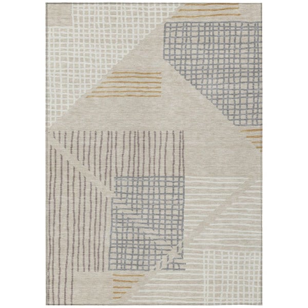 Chantille Machine Washable Indoor/Outdoor Abstract ACN2270 Beige 9 ft. x 12 ft. Area Rug