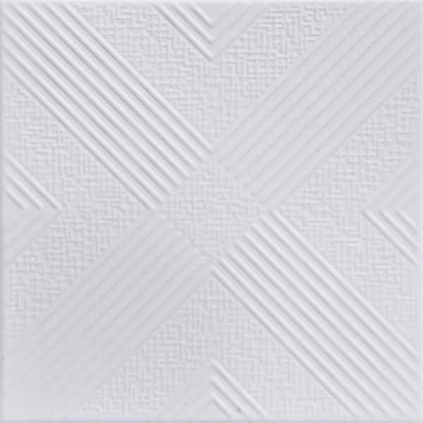 A La Maison Ceilings Hidden Treasure Ultra Pure White 1.6 ft. x 1.6 ft. Decorative Foam Glue Up Ceiling Tile (259.2 sq. ft./case)