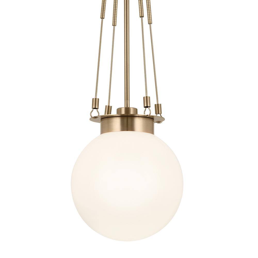 Albers Champagne Bronze 10.5" Globe Pendant with Opal Glass Shade