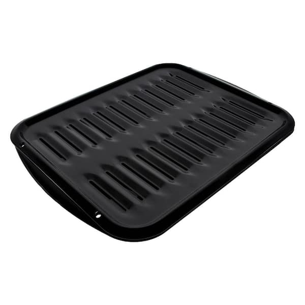 Range Kleen Broiler Pans for Ovens - BP102X 2 Pc Black Porcelain Coated  Steel Oven Broiler Pan with Rack 16 x 12.5 x 1.6 Inches Black 