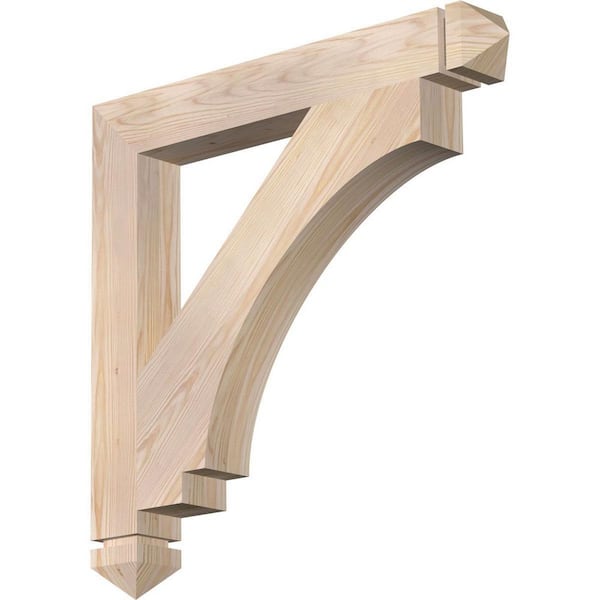 Ekena Millwork 3.5 in. x 28 in. x 28 in. Douglas Fir Imperial Arts and Crafts Smooth Bracket
