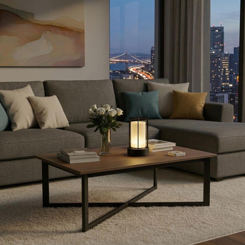 BETTERBEAM Nomad 6.8 in. Black Contemporary Rechargeable LED Table