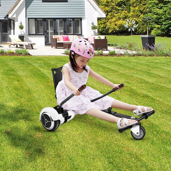 Hoverboard Kart Seat Attachment Adjustable Length for 6.5 in. 8 in. 8.5 in. 10 in. Self Balancing Scooter with 2 Wheel