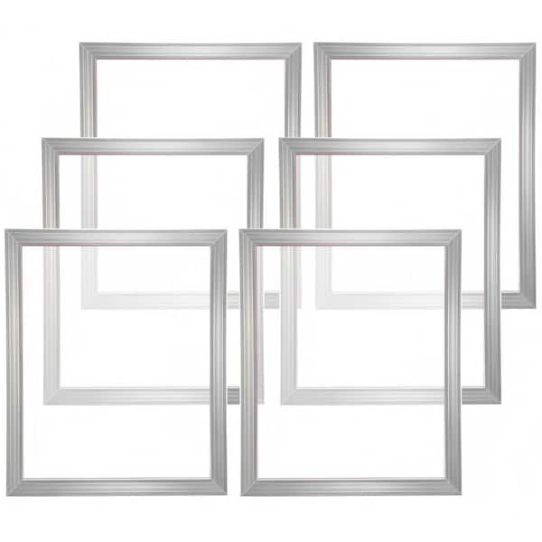 SKYSHALO Screen Printing Kit 6 Pieces Aluminum Silk Screen Printing Frames, 20 x 24in. Silk Screen Printing Frame, 110 Count Mesh