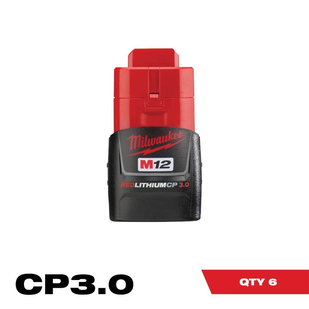 Milwaukee M12 12-Volt Lithium-Ion Compact Battery Pack 3.0Ah (6-Pack)