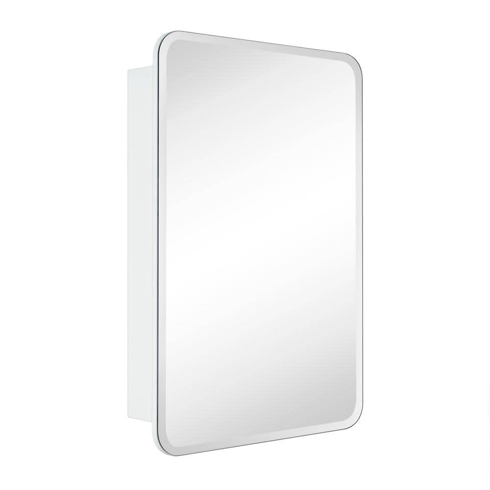 White Frameless Rectangular Medicine Cabinet with Mirror, 20 x 30 inches
