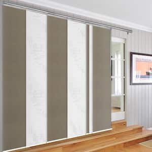 Moonstone 110 in. - 153 in. W x 94 in. L Adjustable 7- Panel White Single Rail Panel Track with 23.5 in. Slates
