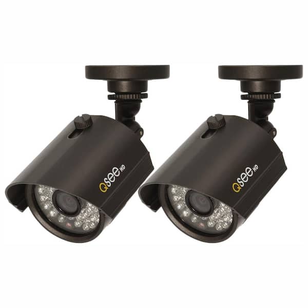 Q-SEE Wired 1080p Indoor or Outdoor Bullet Standard Surveillance Camera with 100 ft. Night Vision (2-Pack)