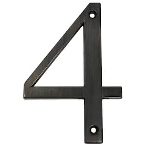 4 in. Aged Bronze Flush Mount House Number 4