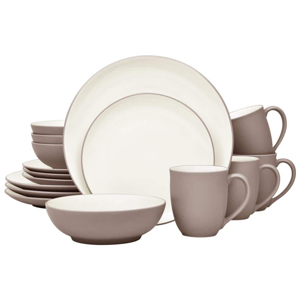 Noritake Colorwave Clay 16-Piece Coupe (Tan) Stoneware Dinnerware Set,  Service For 4 5101-B16C - The Home Depot