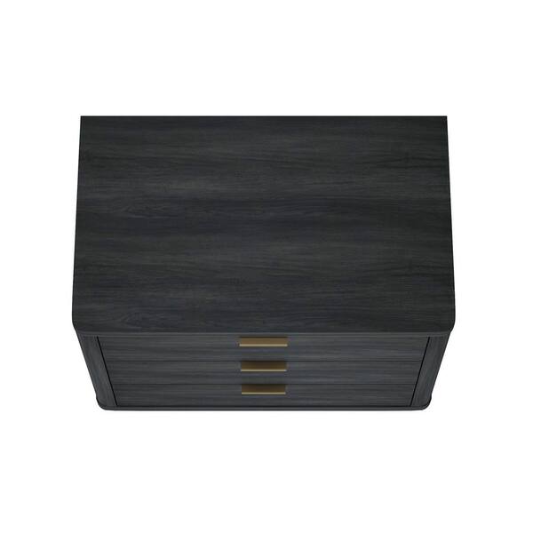Manhattan Comfort Evelyn Modern Charcoal Grey 3-Full