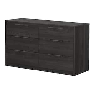 Hourra Gray Oak 6-Drawer 51.25 in. Dresser without Mirror