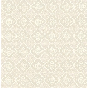 Chesapeake Susanna Beige Vintage Tin Tile Strippable Roll (Covers 56.4 ...