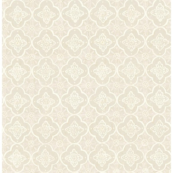 Brewster Seville Beige Geometric Tile Strippable Roll (Covers 56.4 sq. ft.)