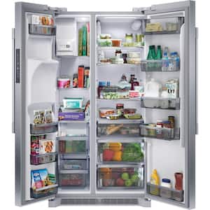 36 in. 22.3 cu. ft. Counter Depth Side-by-Side Refrigerator in Stainless Steel with CrispSeal Technology
