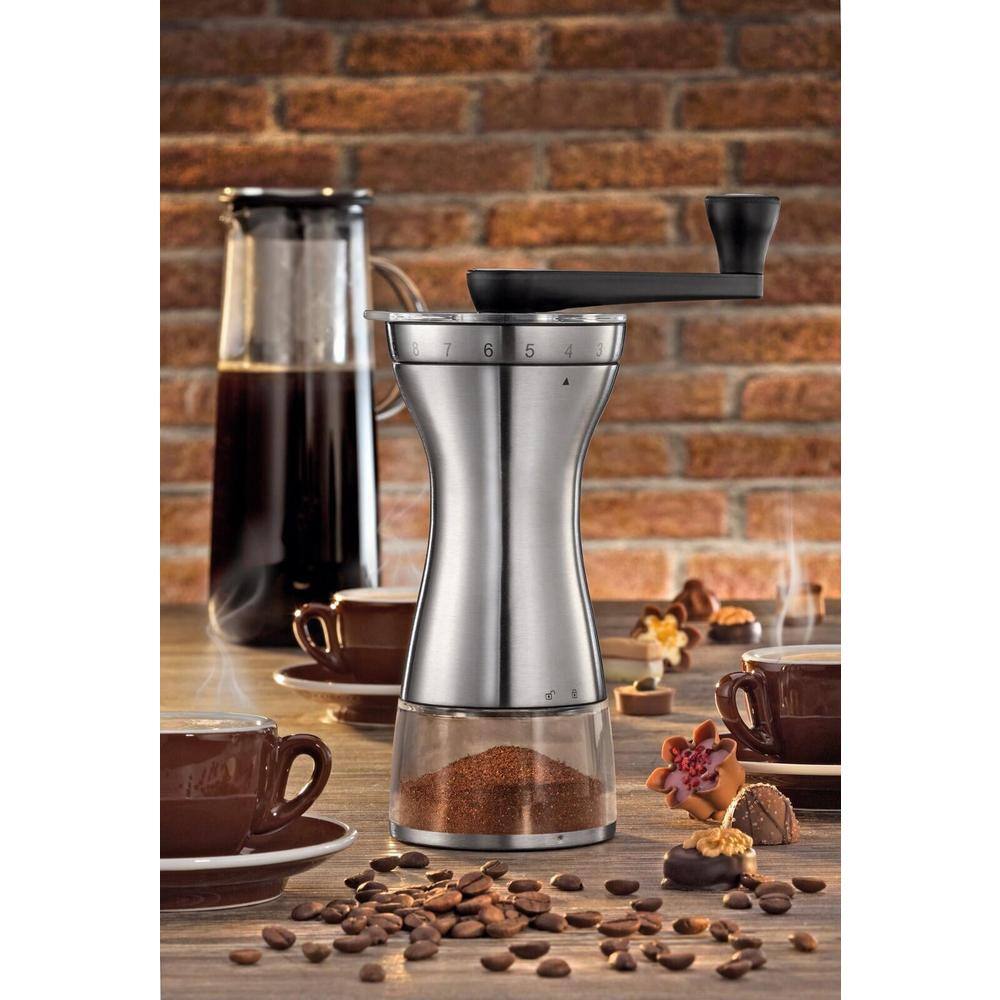 Stainless Steel Manual Coffee Grinder with Adjustable Settings