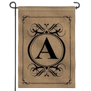 18 in. x 12.5 in. Classic Monogram Letter A Garden Flag, Double Sided Family Last Name Initial Yard Flags