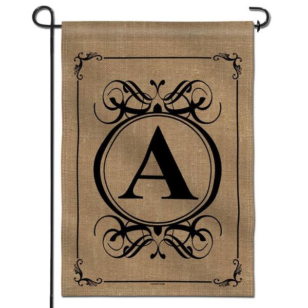 ANLEY 18 in. x 12.5 in. Classic Monogram Letter A Garden Flag, Double Sided Family Last Name Initial Yard Flags