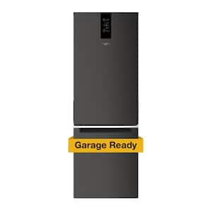 24 in. 12.7 cu. ft. Garage Ready Bottom Freezer Refrigerator in Fingerprint Resistant Black Stainless