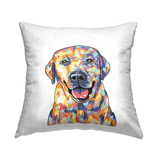 Stupell Industries Abstract Dog Modern Portrait Multi-Color Square Outdoor Throw Pillow