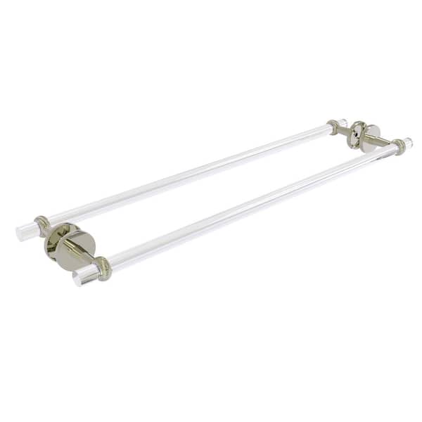 Allied Brass Clearview 30 in. Back to Back Shower Door Towel Bar with Twisted Accents in Satin Brass