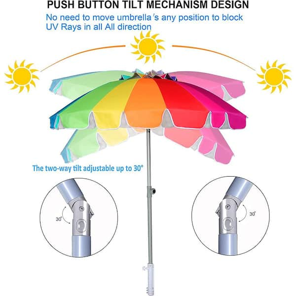 AMMSUN Beach Shade Tent Beach Canopy Provides 128 Sq. Ft. of Shade