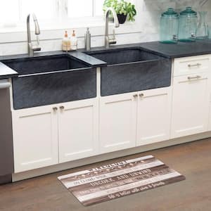 Cozy Living Wineology Brown 17.5 in. x 55 in. Anti Fatigue Kitchen Mat