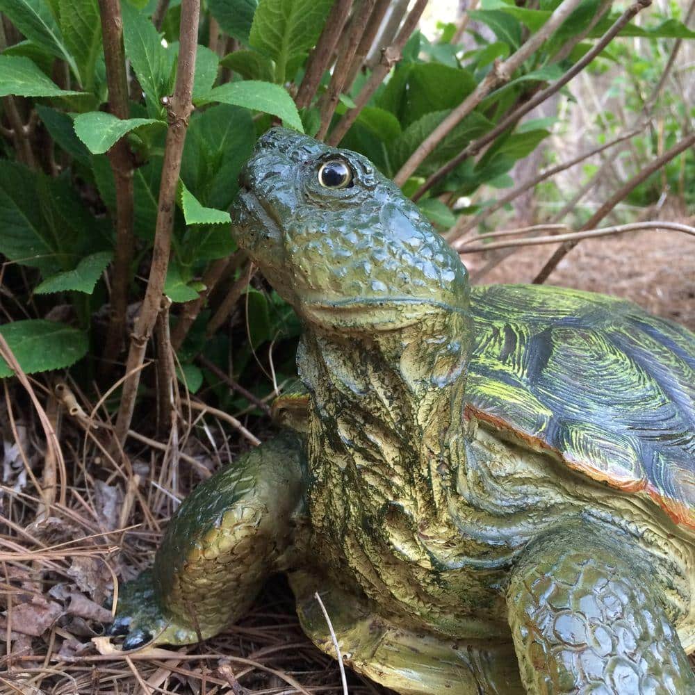 Large Hand-Painted Resin Outdoor Turtle Garden Statue