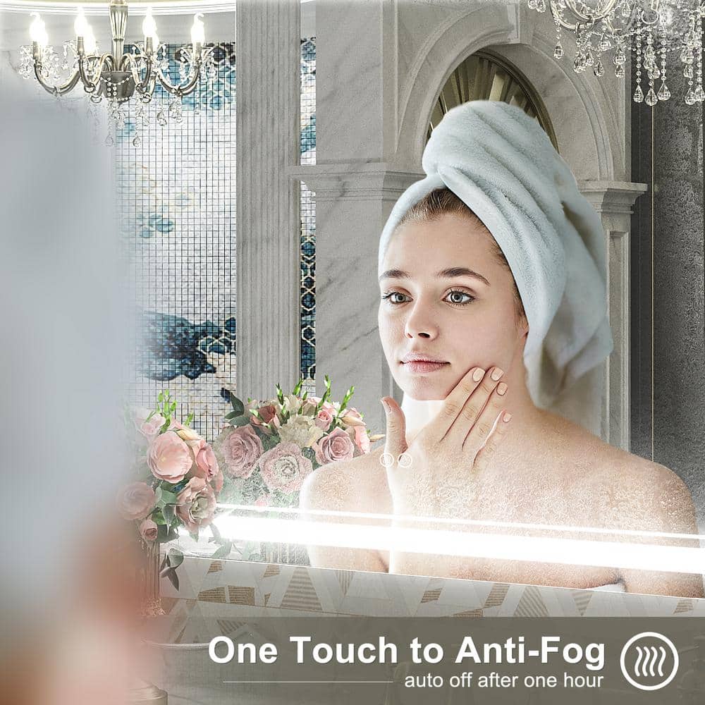 Oversized Frameless LED Vanity Mirror with 3-Color Frontlit
