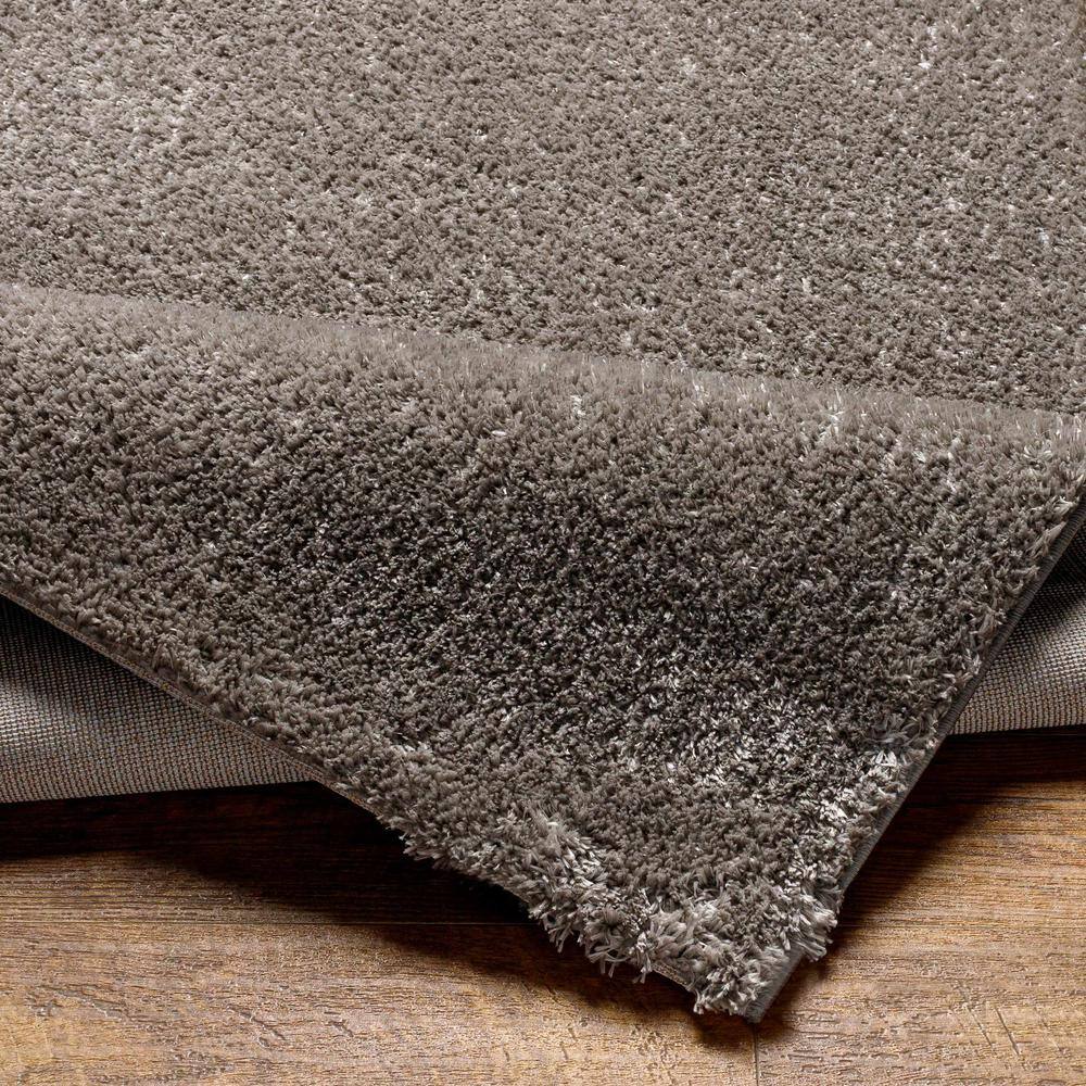 Gray Plush Tufted Handmade Synthetic Shag Area Rug 6'7" x 9'