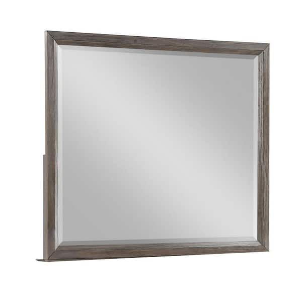 Benjara Gray 0.9 in. W x 38 in. H Modern Square Wood Dresser Mirror